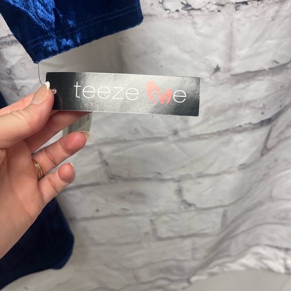 Teeze Me Blue Velour BodyCon Dress - Picture 3 of 5